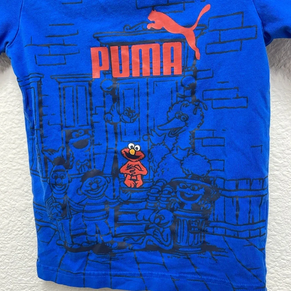 Puma Sesame Street Elmo Kids Blue Graphic T-Shirt Size 2T